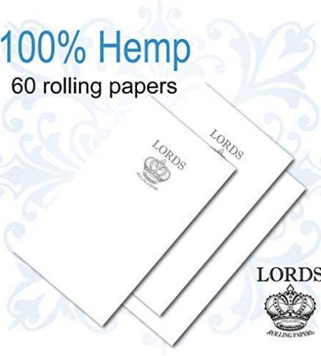 Lords Rolling Papers - 1 Box 100% Organic Rolling Papers No Gum (45 Packs/Booklets per Box, 72 Leaves/Papers per Booklet)